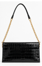 Bolso clutch acolchado con cadena