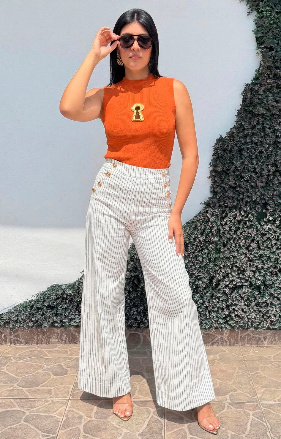 Blusa halter con detalle dorado - BLUSAS REGULAR Boutiquemirel 