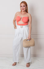 Pantalón blanco con cinturón - PANTALON REGULAR Boutiquemirel 