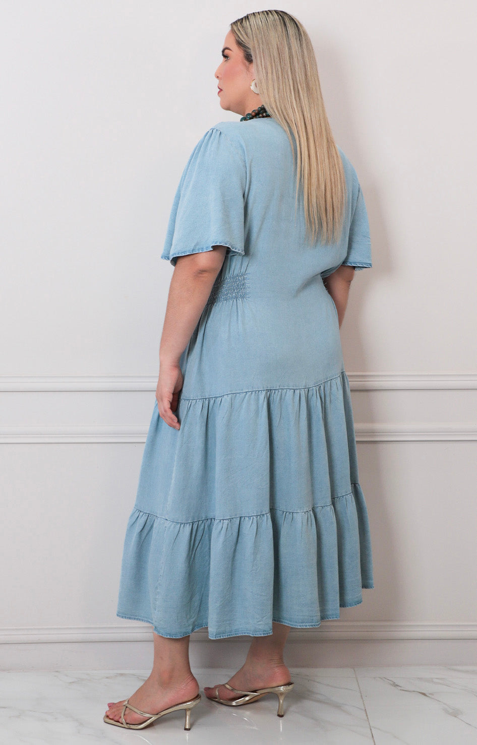 Vestido de mezclilla con botones - VESTIDO LARGO CURVY Boutiquemirel 