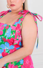 Vestido fucsia estampado - VESTIDO CORTO CURVY Boutiquemirel 