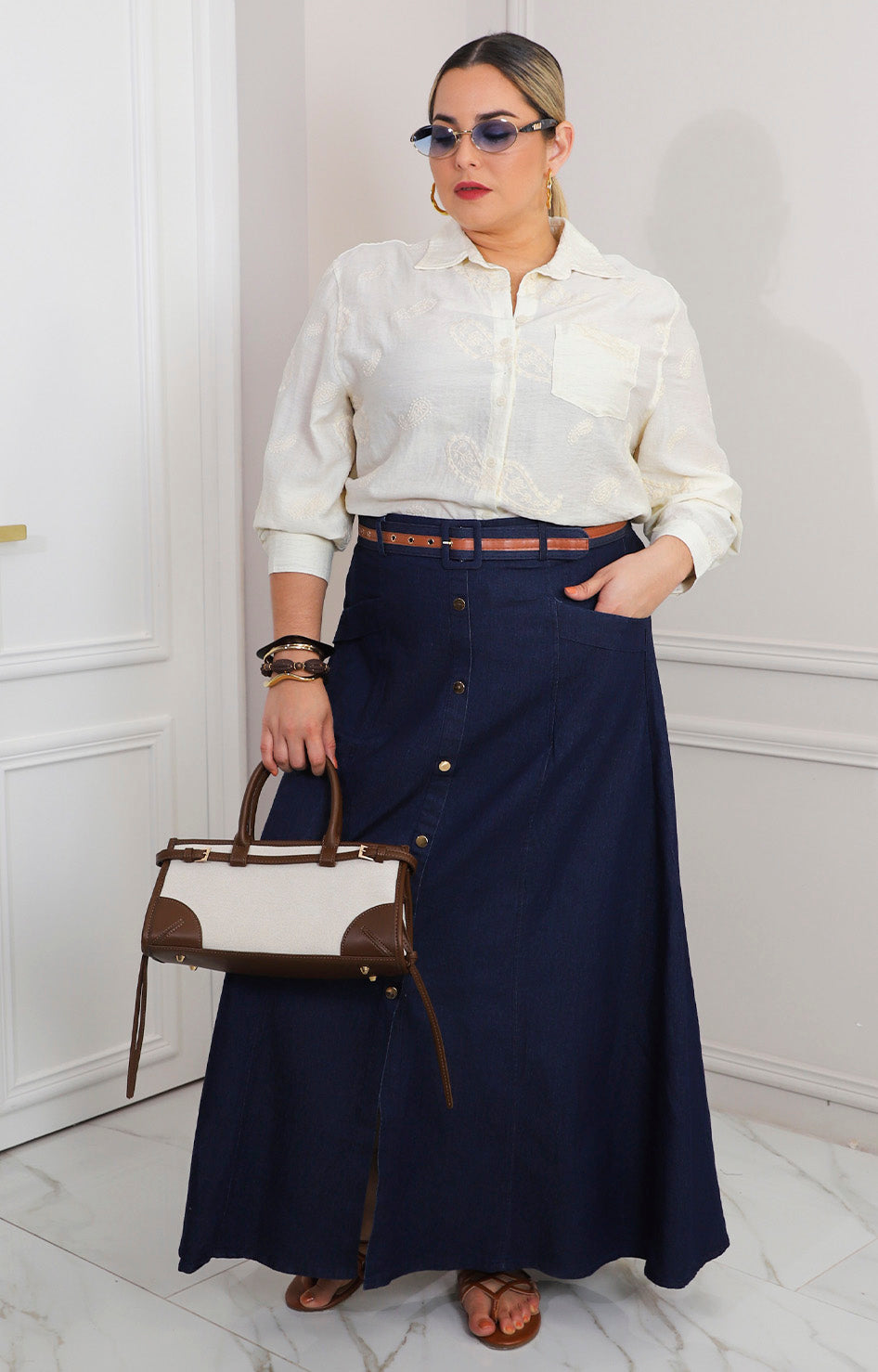 Blusa camisera con estampado paisley