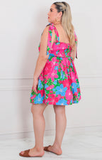 Vestido fucsia estampado - VESTIDO CORTO CURVY Boutiquemirel 