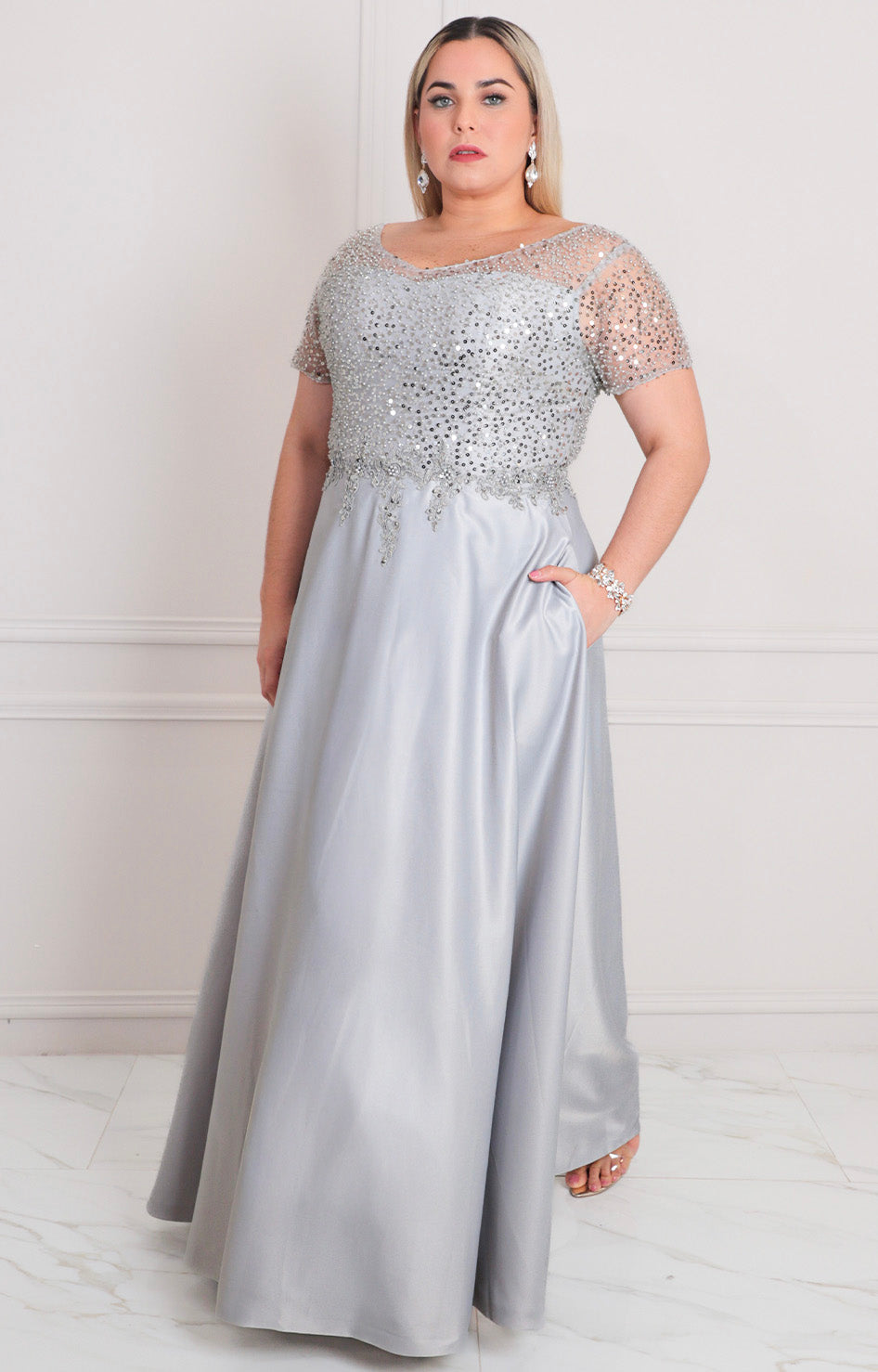 Vestido con lentejuelas - VESTIDO LARGO CURVY Boutiquemirel 