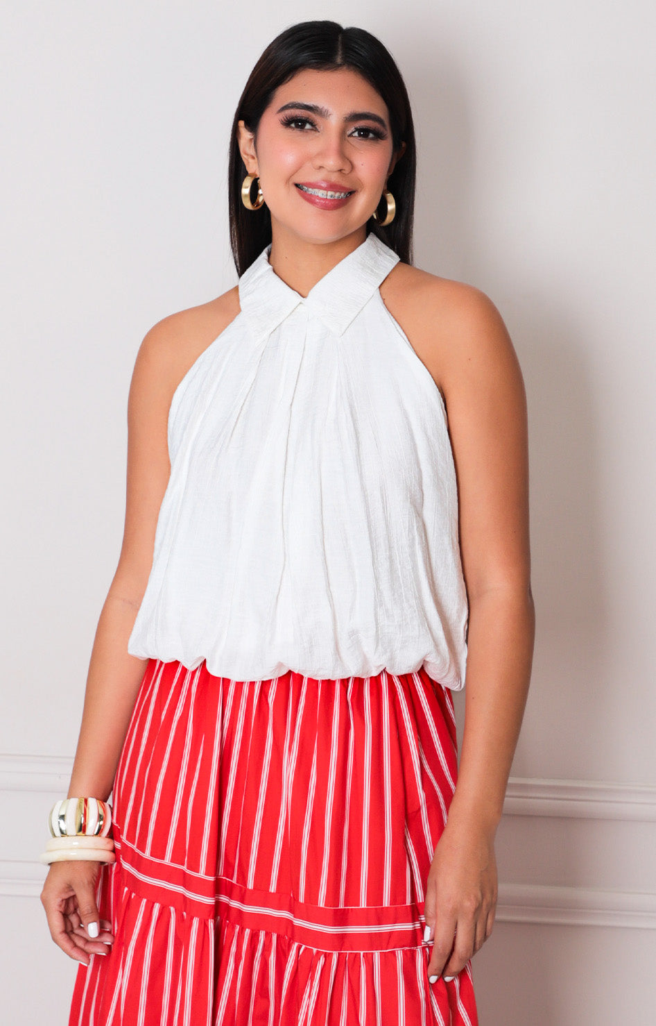 Blusa blanca halter - BLUSAS REGULAR Boutiquemirel 