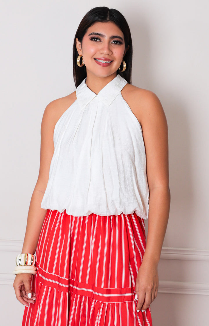 Blusa blanca halter - BLUSAS REGULAR Boutiquemirel 