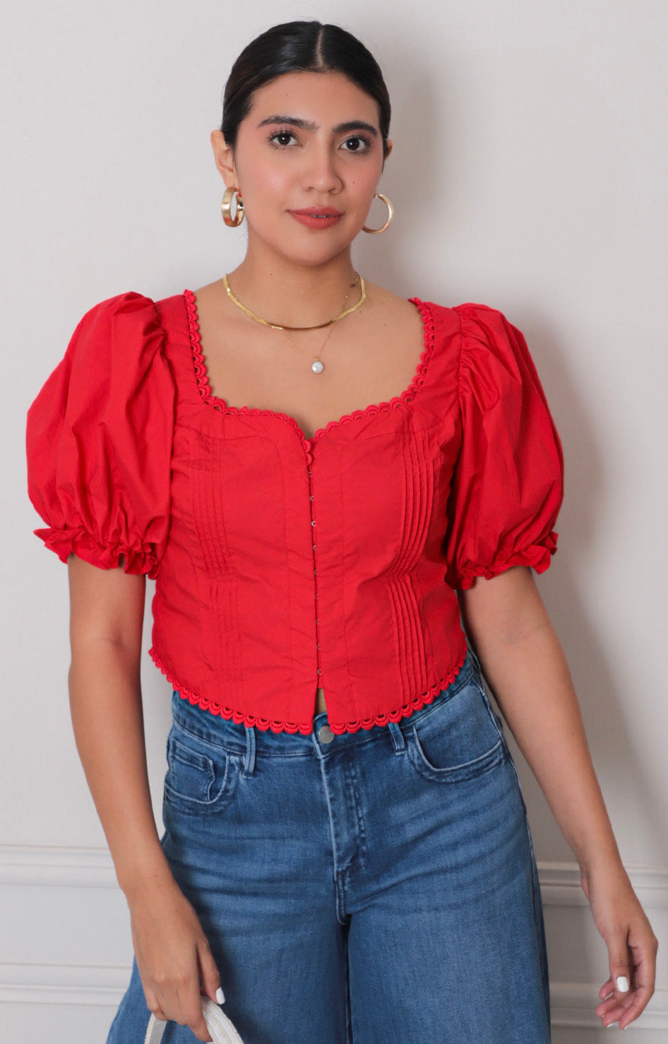 Blusa rojo con mangas - BLUSAS REGULAR Boutiquemirel 