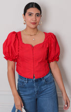 Blusa rojo con mangas - BLUSAS REGULAR Boutiquemirel 