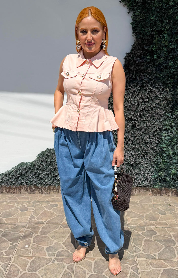 Blusa peplum con botones - BLUSAS REGULAR Boutiquemirel 