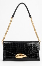 Bolso clutch acolchado con cadena