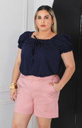 Blusa azul marino estampada