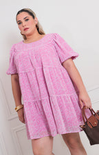 Vestido rosa estampado