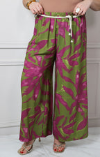 Pantalón palazzo estampado abstracto