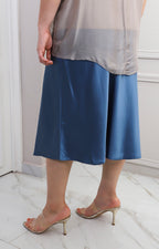 Falda midi satinada