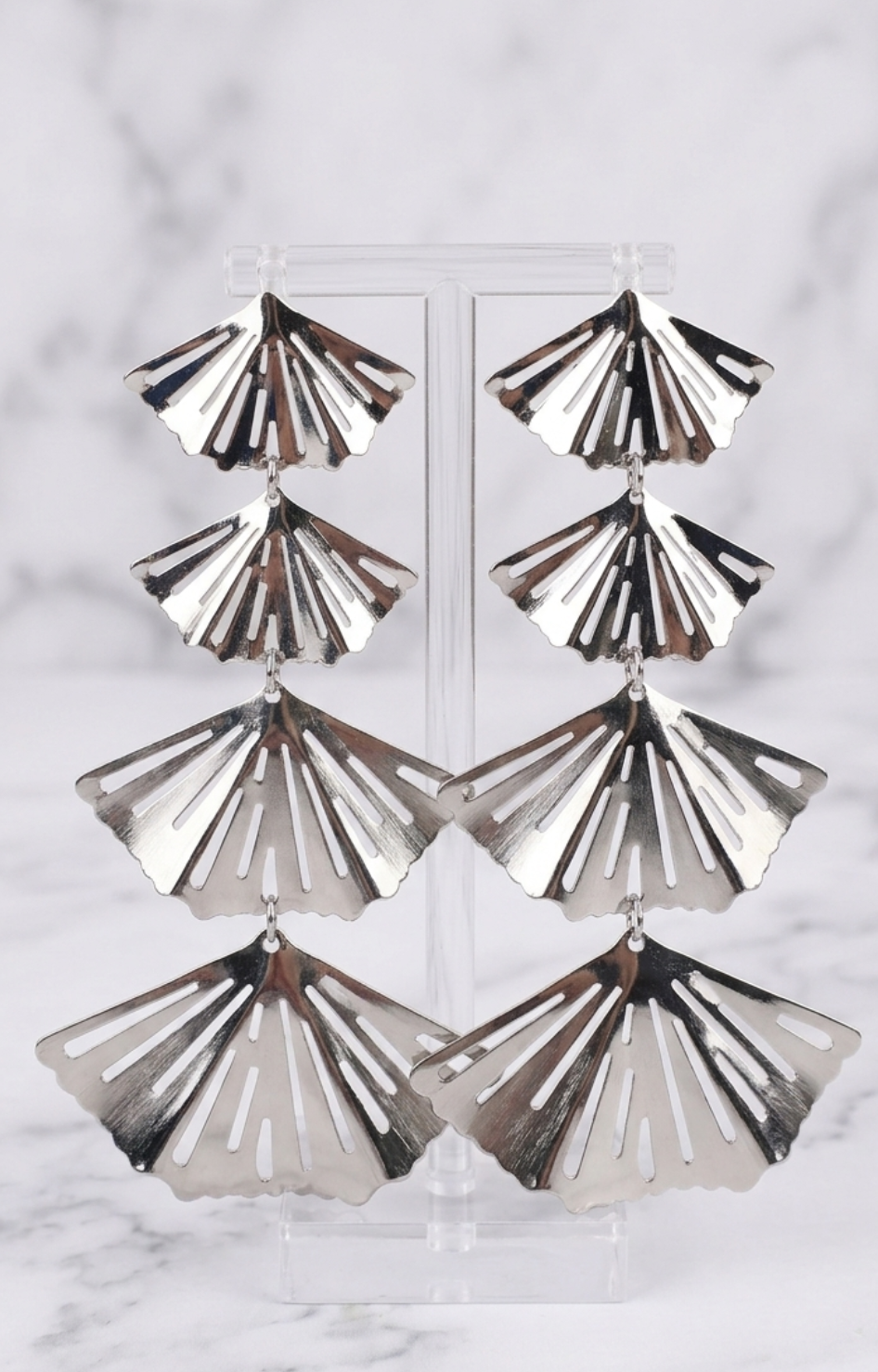 Aretes Abanico Plateado