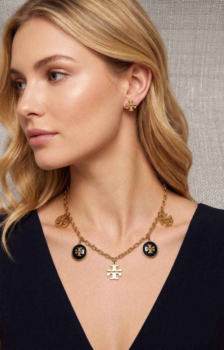 Collar Dorado con Detalles en Negro - SET COLLAR ACERO Boutiquemirel 