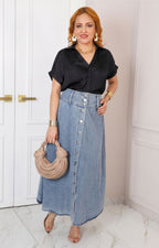 Blusa camisera con cuello en V