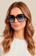 Lentes de sol cuadrados con flor
