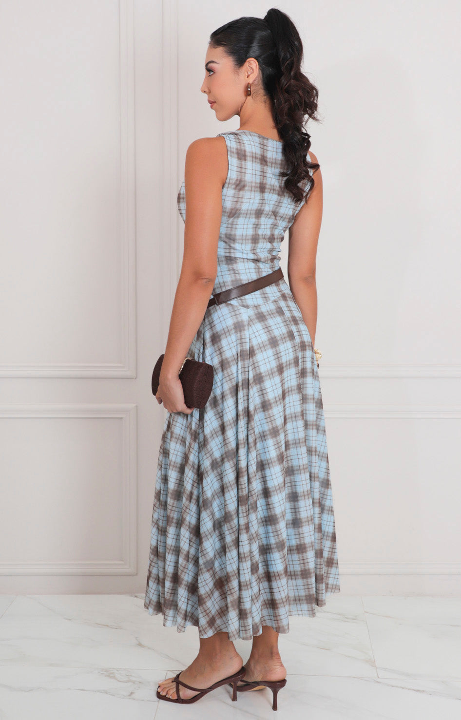 Vestido estampado con lazo