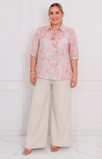 Blusa estampada con botones de flores
