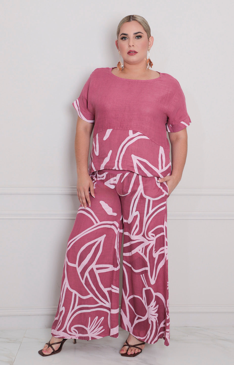 Pantalón rosa estampado - PANTALON Boutiquemirel 