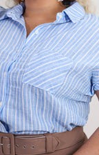 Blusa camisera de rayas finas