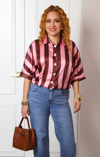 Blusa camisera a rayas con botones