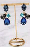 Aretes Glamour Azul Zafiro