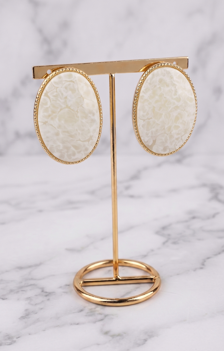 Aretes ovalados efecto mármol - ARETES Boutiquemirel 