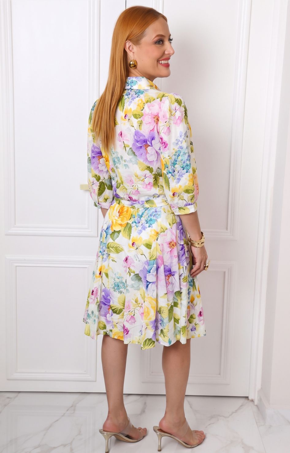 Vestido camisero con estampado floral