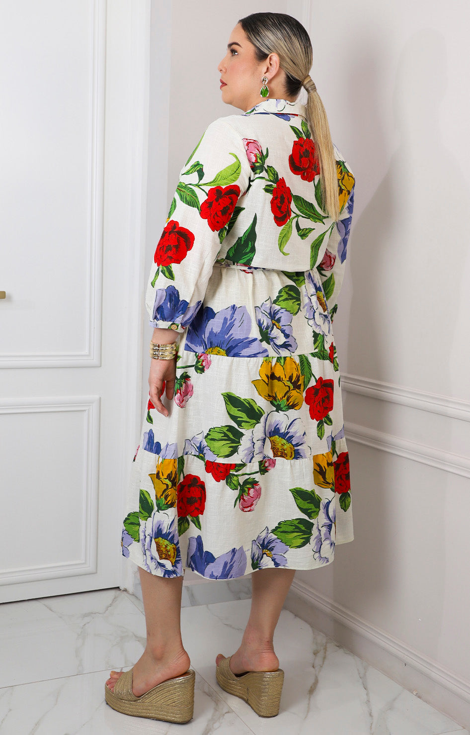 Vestido camisero floral