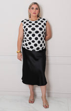 Falda lisa de satin - FALDA CURVY Boutiquemirel 
