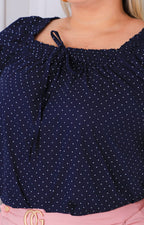 Blusa azul marino estampada