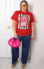 Blusa con estampado de lata de sardinas