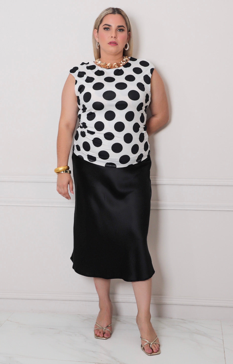 Falda lisa de satin - FALDA CURVY Boutiquemirel 