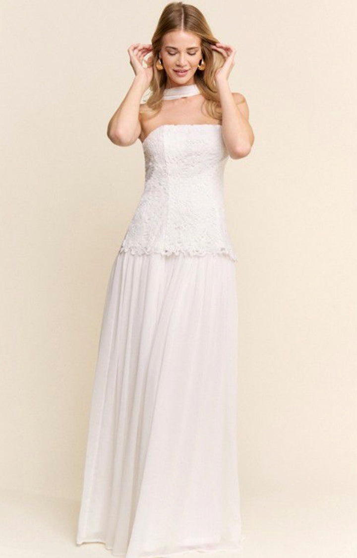 V*1-26*MANIJU*MM24556*BLANCO - VESTIDO LARGO REGULAR Boutiquemirel 
