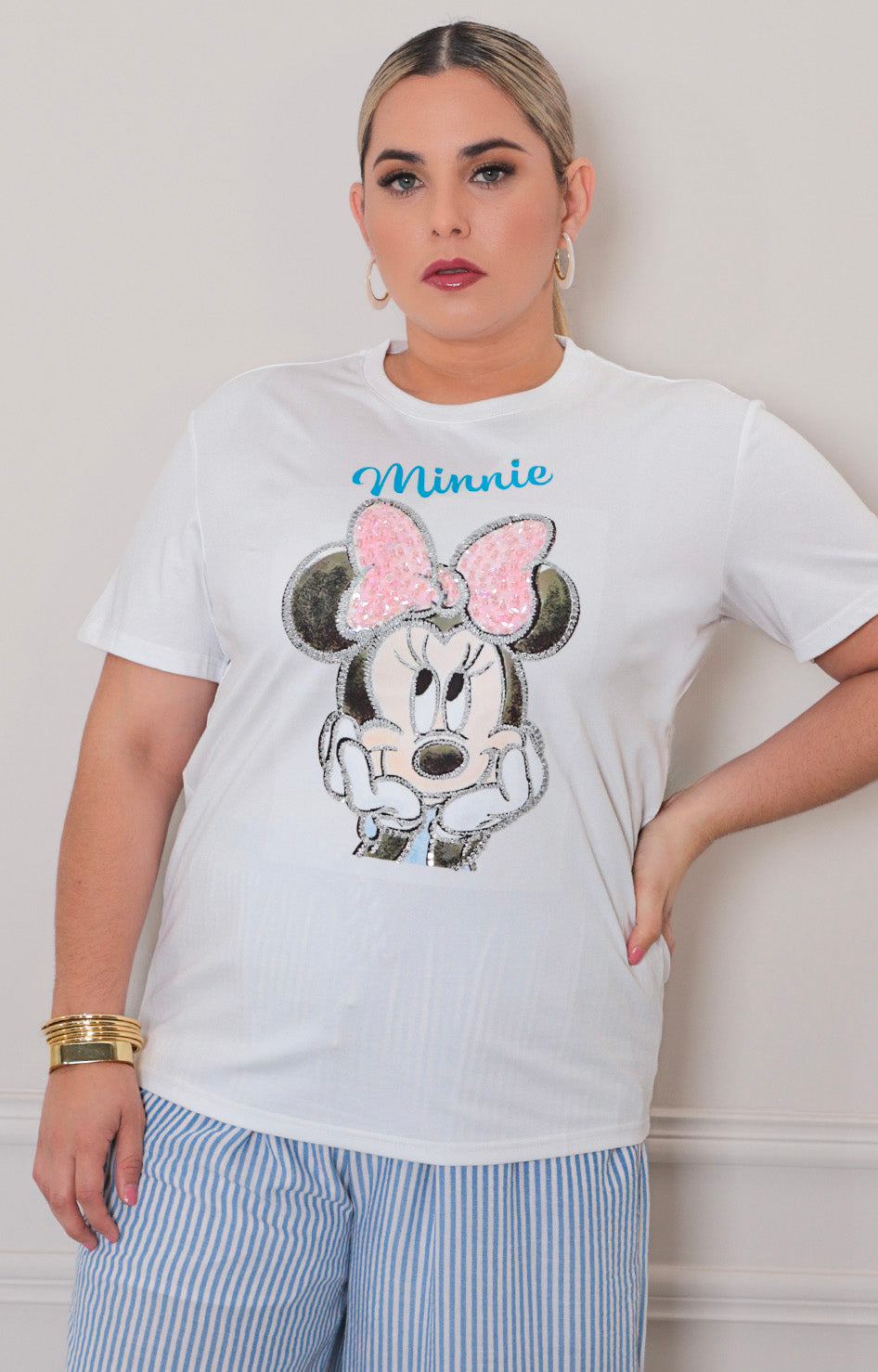 Blusa blanca estampada - BLUSAS CURVY Boutiquemirel 