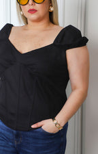 Blusa corset con manga globo