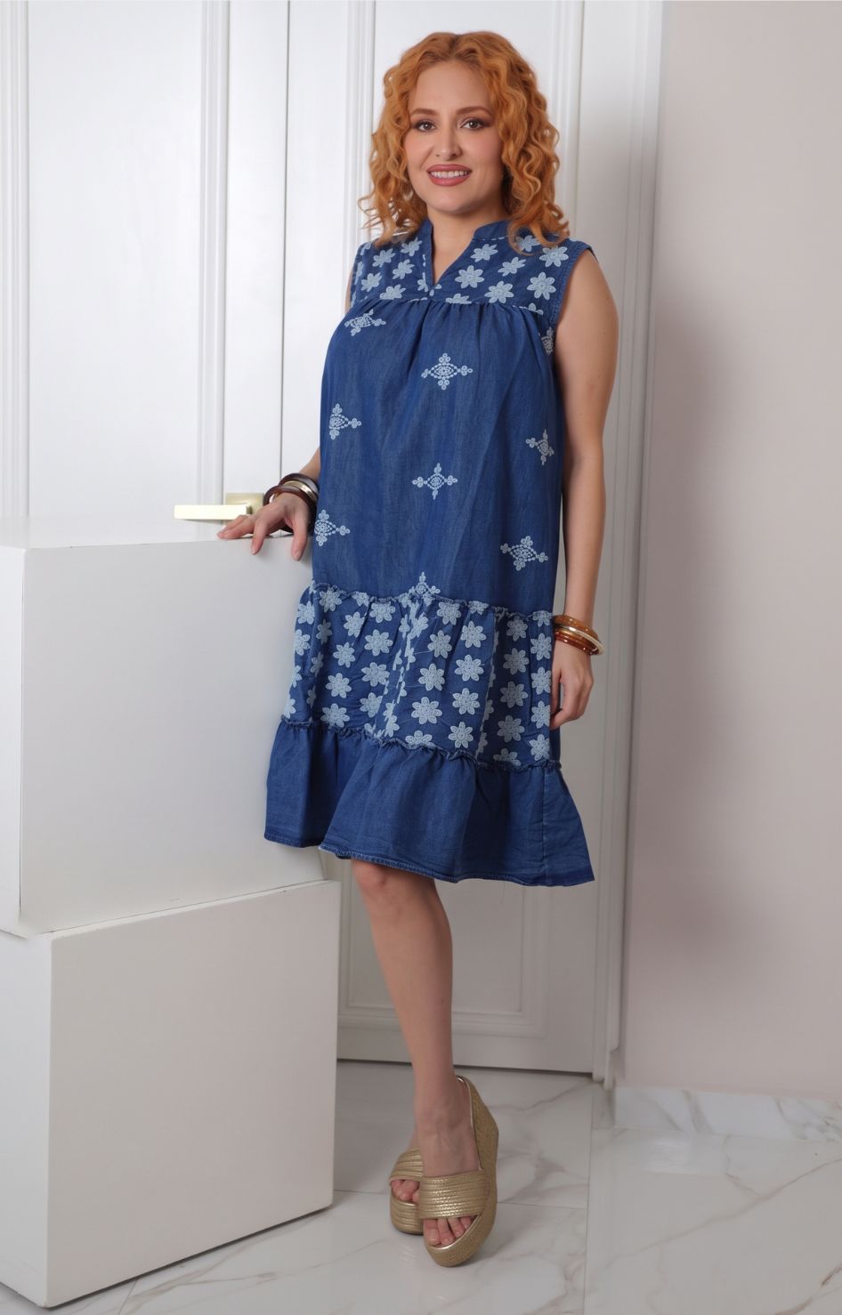 Vestido corto azul casual