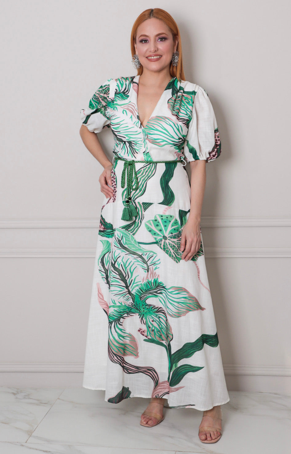 Vestido estampado con lazo - VESTIDO LARGO REGULAR Boutiquemirel 