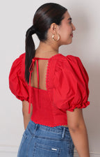 Blusa rojo con mangas - BLUSAS REGULAR Boutiquemirel 