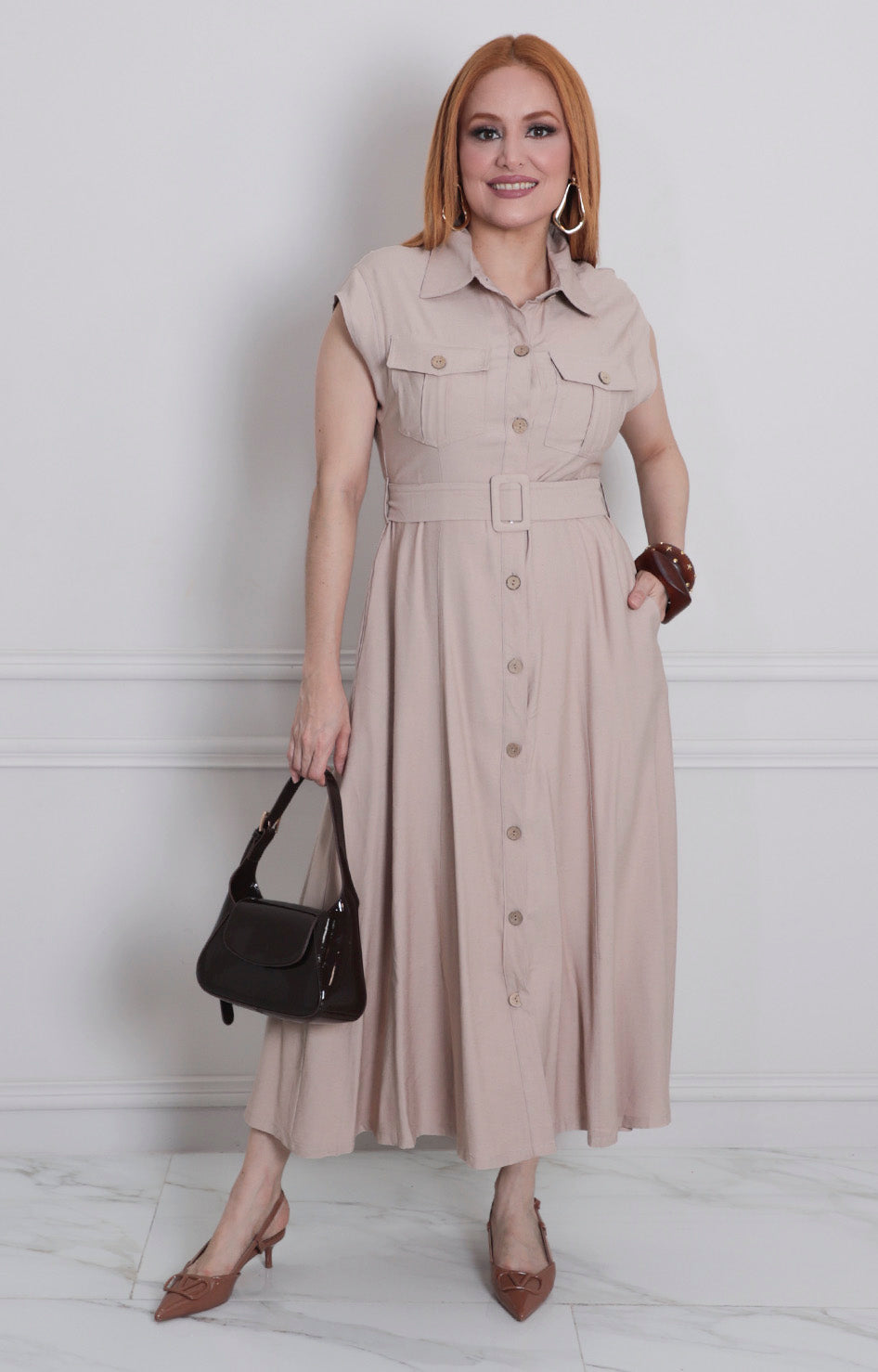 Vestido largo de botones - VESTIDO LARGO REGULAR Boutiquemirel 