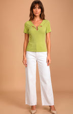 Blusa acanalada con detalle dorado - BLUSAS REGULAR Boutiquemirel 