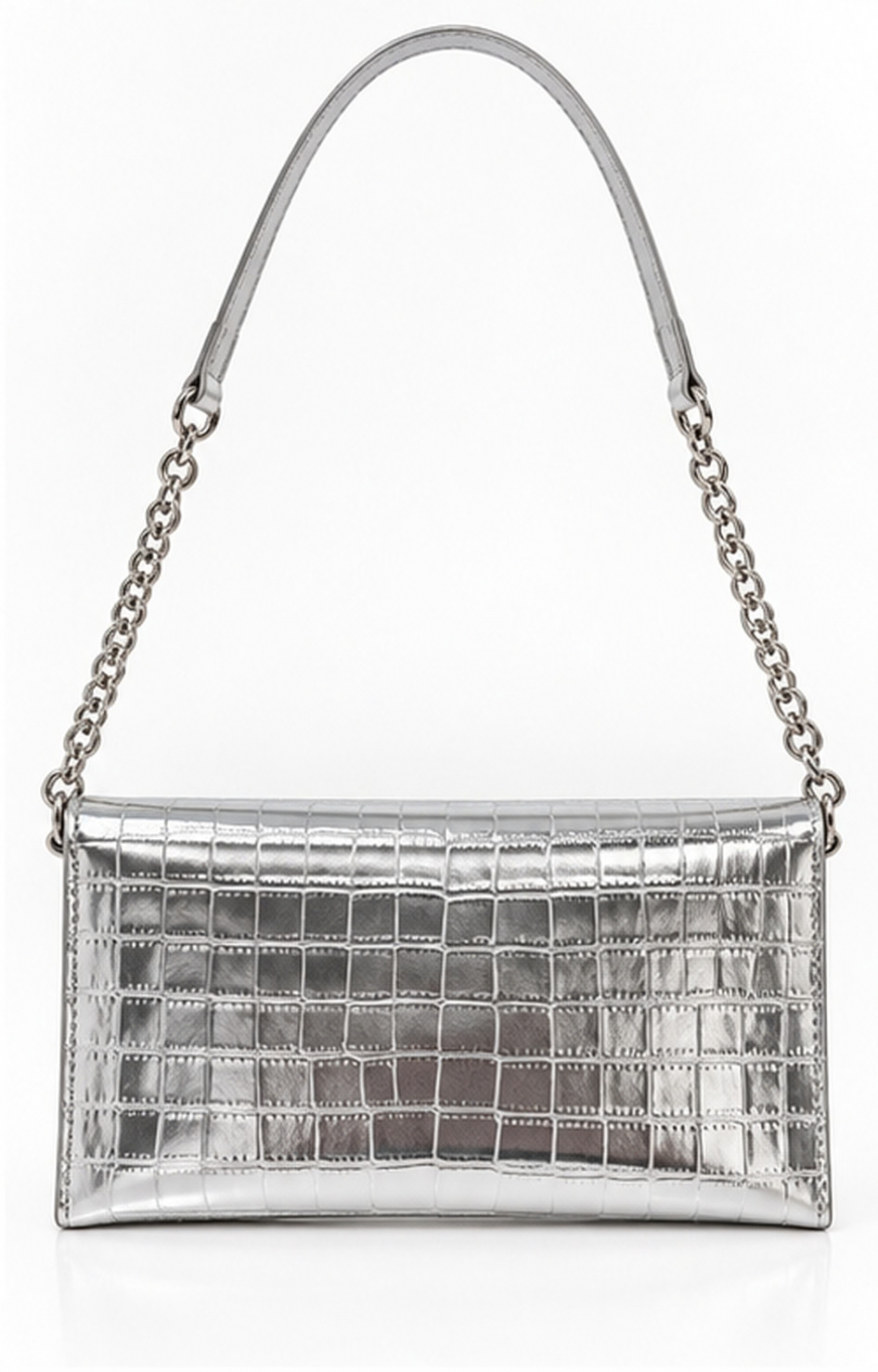 Bolso clutch acolchado con cadena