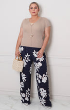 Pantalòn azul estampado - PANTALON CURVY Boutiquemirel 