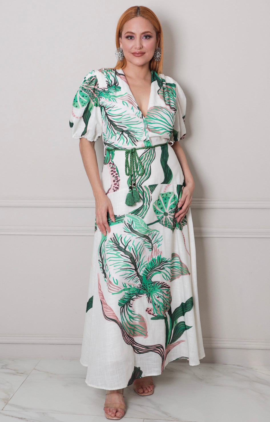 Vestido estampado con lazo - VESTIDO LARGO REGULAR Boutiquemirel 