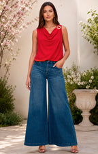 Blusa roja con broche dorado - BLUSAS REGULAR Boutiquemirel 