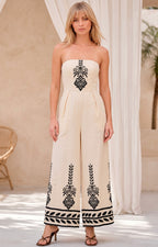 Palazzo beige con bordado - PALAZZO LARGO REGULAR Boutiquemirel 