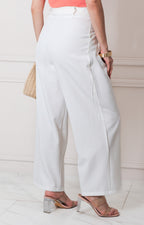 Pantalón blanco con cinturón - PANTALON REGULAR Boutiquemirel 