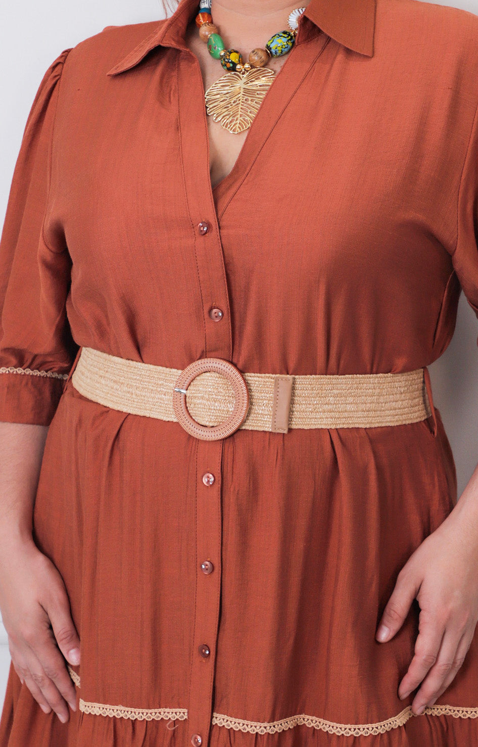Vestido largo con cinturòn - VESTIDO LARGO CURVY Boutiquemirel 